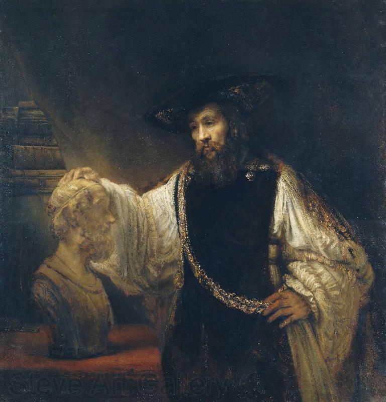 Rembrandt van rijn Aristotle Contemplating a Bust of Homer Germany oil painting art